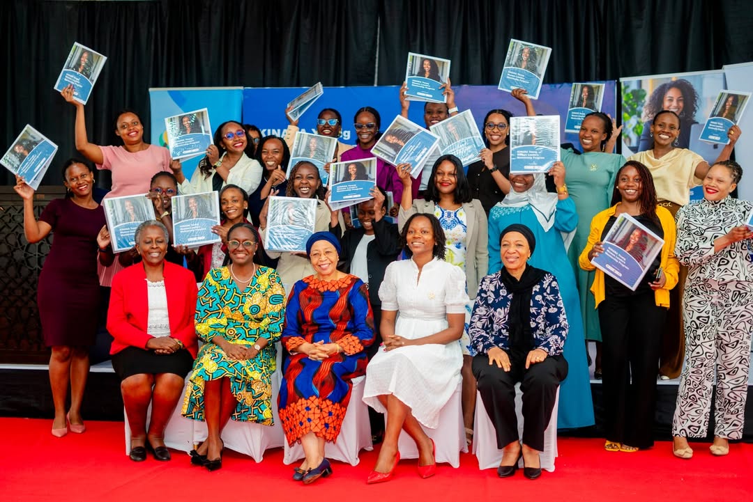 Young Tanzanian women leaders at the launch of the KINARA Mentorship Program, empowering women through leadership training, mentorship, and personal growth.